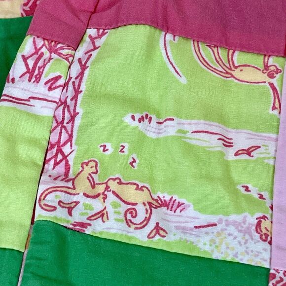 Vtg. White Label Lilly Pulitzer Capri Pants Size 6 Resort Patch Beach Palm Trees - Picture 3 of 12